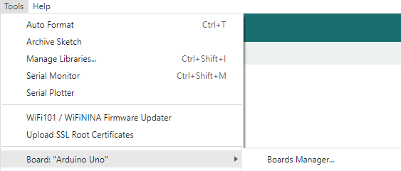 Tools -> Board -> Additional Boards Manager